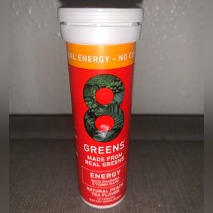 8Greens Natural Peach Tea Flavor Energy 10 effervescent New Sealed Exp 03/2024